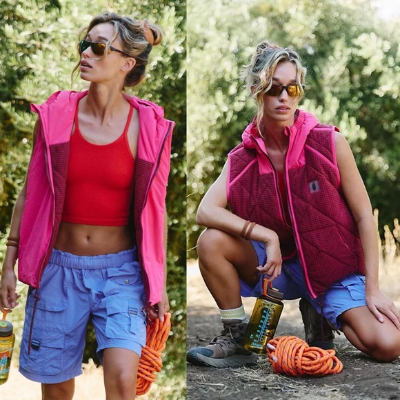 Free People Jackets & Blazers - Free People Pink Quilted Vest